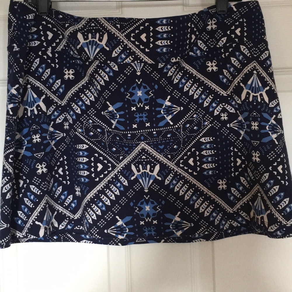 Patagonia patterned blue cotton miniskirt size L